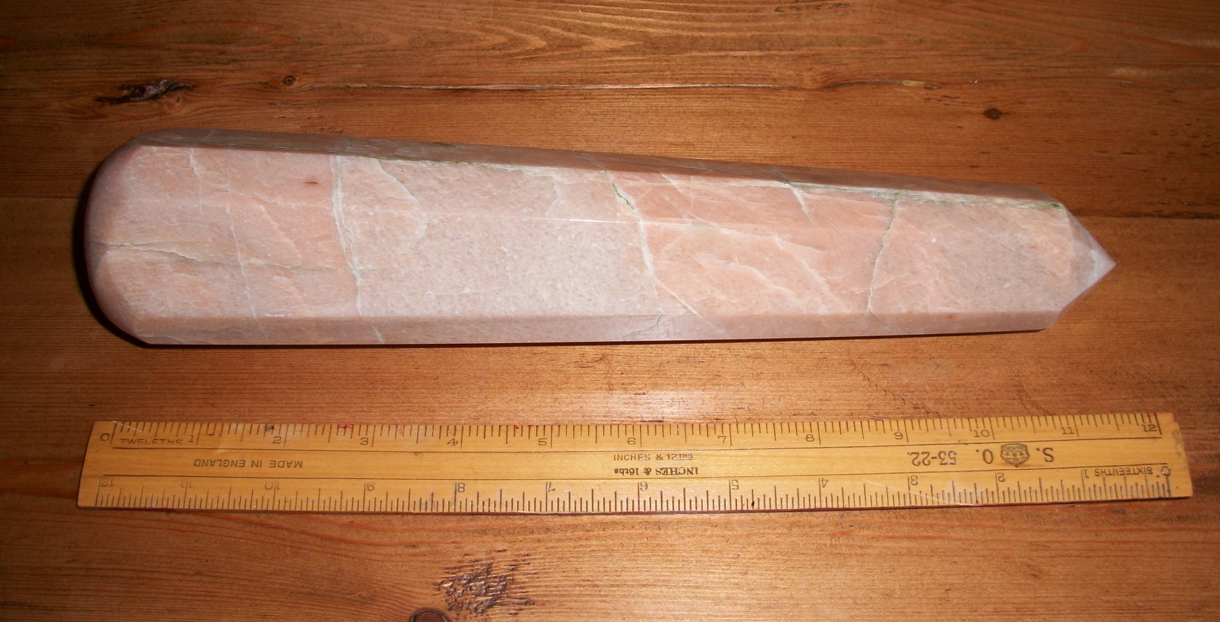 photo - huge pink moonstone crystal wand